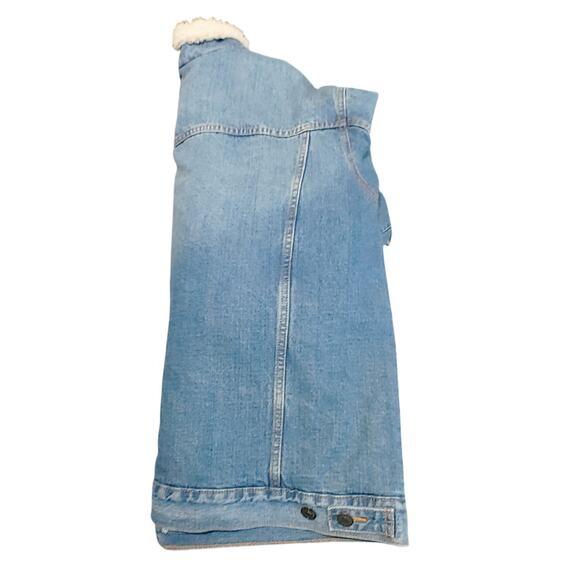 Goodfellow & Co. Sherpa Lined Denim Trucker Jacket Faux Fur Blue Wash Mens XL - Picture 10 of 11